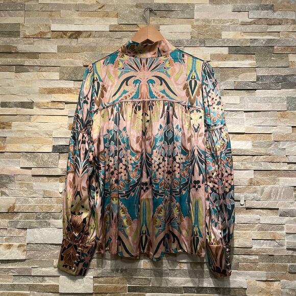 Dea Kudibal Maxine Silk Blouse L | Palazzo Eucalyptus Print, NWT $349 - Picture 6 of 10